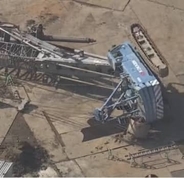 【速報】マンション建設現場で大型クレーンが転倒　工事関係者1人が重機にはさまれケガ　歩道まで倒れ込み一時騒然　大規模な再開発が進む駅前で　滋賀・大津市