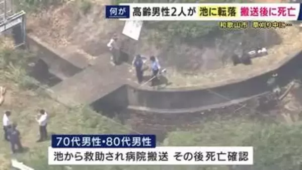 「作業が終わったので帰ろうかと思って探していたら1人が沈んで、1人はうつ伏せで浮かんでいた」　草刈り作業中に池に落ちたか　70代と80代の男性が救助されるも搬送後に死亡確認