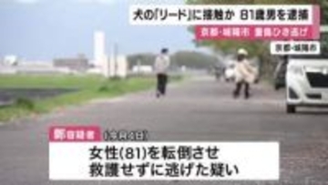 「リード」に接触　犬の散歩中の高齢女性に重傷負わせひき逃げか　８１歳男を逮捕　京都・城陽市