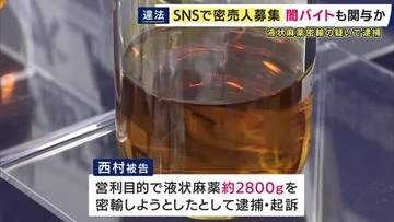 SNSで「闇バイト」として密売人募集　液状麻薬を営利目的で密輸しようとした罪で無職の男を起訴
