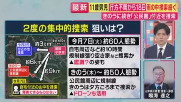 【解説】「捜査的な方法で捜索を行っているのでは」　二度の集中的捜索の狙いは？　元神奈川県警捜査一課長が解説　11歳男児行方不明から18日　京都・南丹市