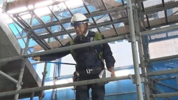 ホテル「御宿野乃高知」建設現場で労災防止パトロール、転落・転倒対策を確認　高知県内では今年4人が労働災害で死亡、うち3人が建設業