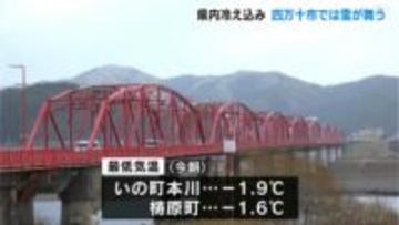 「とても寒いです…」四万十市では“雪”が舞う　高知県内冷え込み