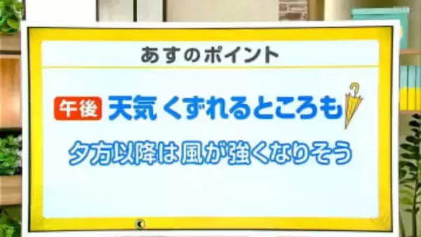 高知の天気　11日　午後から雲広がりやすく雨の降るところも　山岸拓気象予報士が解説