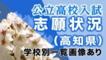 【全校掲載】高知県公立高校入試A日程　志願倍率　最高1.30倍は高知農業(生活総合)・高知商業(社会マネジメント)