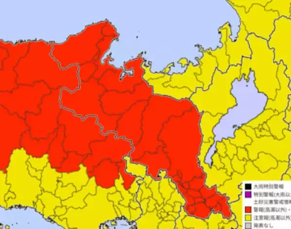 【速報】京都府全域に大雪警報を発表　積雪急増で京丹後44センチ、舞鶴11センチ　京都市も積雪見通し