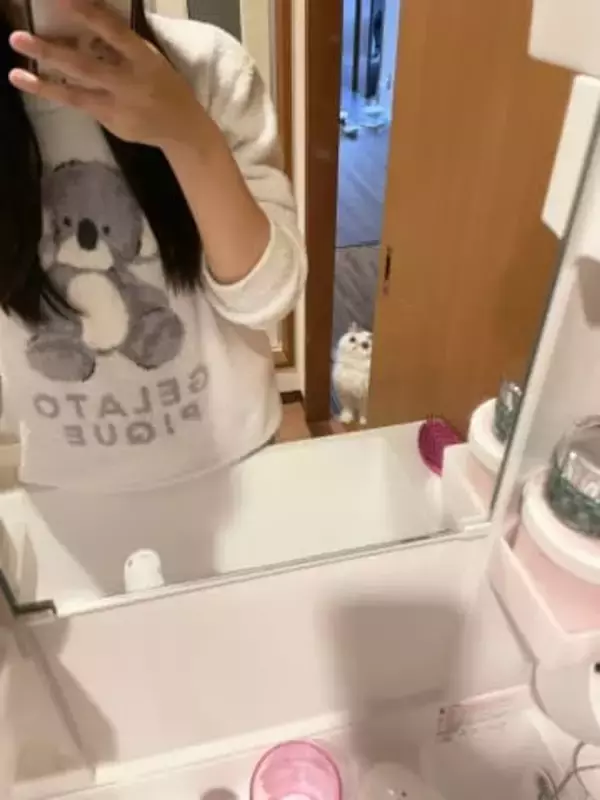 「気づくといる」猫さんの熱視線　強烈な目力に「すっごいガン見w」「飼い主さん愛されてる」