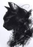 「「木炭で描いた黒猫」の絵に称賛の声「黒なのに濃淡があるのがすごい」「言葉にならない何かが伝わってくる」」の画像1