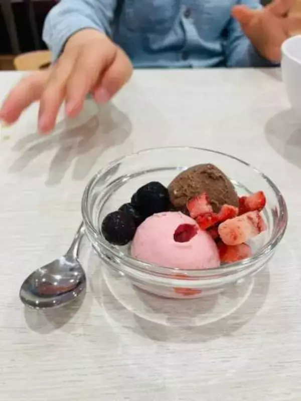 5歳息子と食べ放題へ→自分で「お皿に入れた」アイスに驚き　「芸術の才能ありますね…！」「うつくしい」