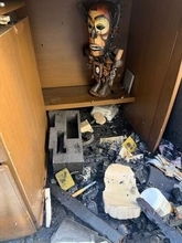 全焼した自宅からほぼ無傷で見つかった自作の木彫りフィギュア　奇跡的に生き残った「呪いの偶像」が1100万超表示＆14万件以上「いいね」
