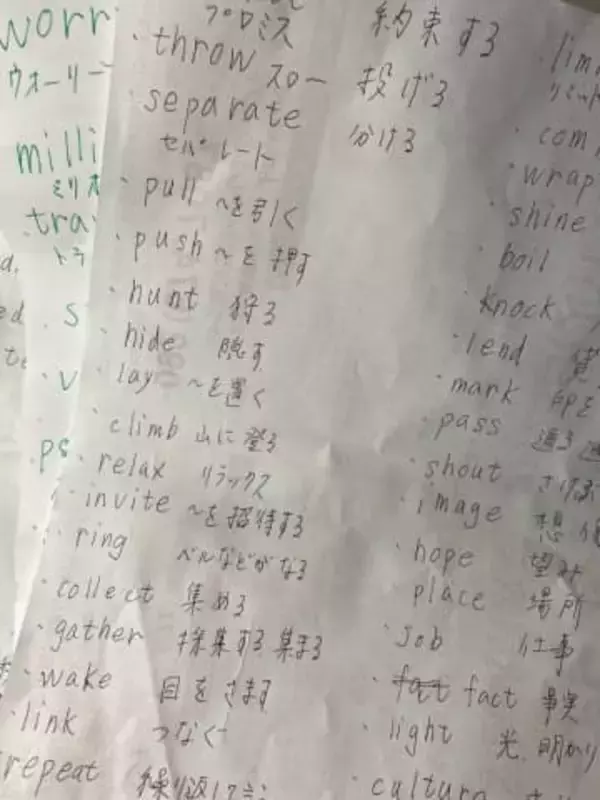 5年前、生前の母が作ってくれた英単語帳を投稿で再発見「あのときは笑ったけど…胸にくるものがあった」大学生が思いを告白