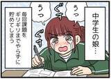 「「一夜漬け」でなんとかしちゃう中2女子、提出直前に号泣…深夜2時「絶対に提出する！」から徹夜、仕上げたノートの評価は…【漫画】」の画像1