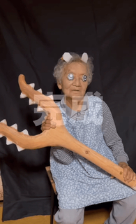 101歳祖母を孫がちいかわに　チェンソーで作った「さすまた」を振りかざす姿に「協力してくれるおばあちゃん最高」「いいなー欲しい」
