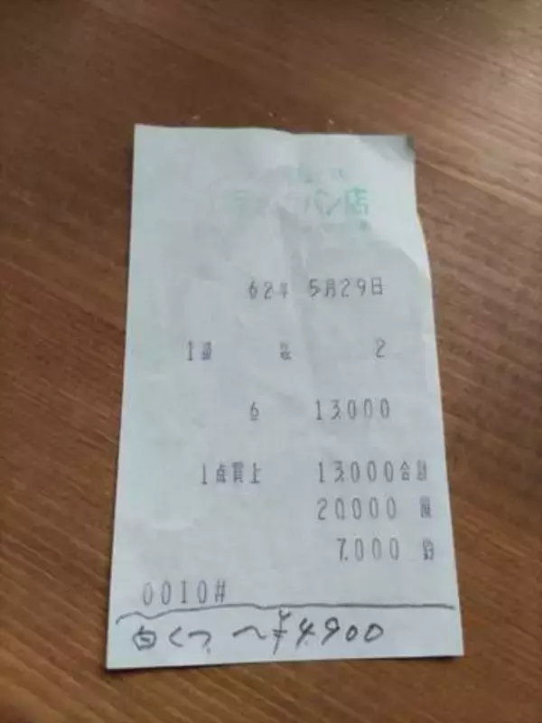 古着屋で買った500円の白レザーバッグ「私と同世代だったのね！」　内ポケットに眠っていた昭和62年のレシート　巡り巡って届いた“縁”に反響