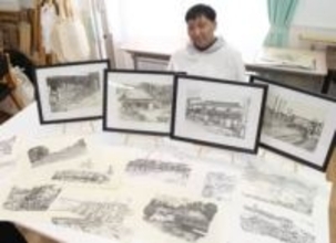 頸椎を損傷して、両手足に麻痺……グループホームの職員が見つけてくれた特技　目指すのはペン画で「総社百景」