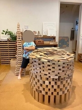 4歳息子と作った巨大円柱ドーム　積み木280個　思わず親子でハイタッチ！　「カカカカカッコいいーーーー！！！」「ドヤ！が見える」