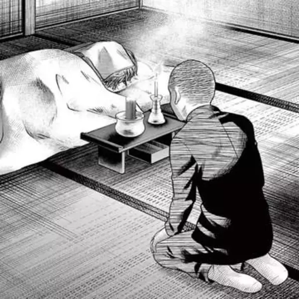 ご遺体のそばで一晩中座る『寝ずの番』をした少年「絶対に連れていくからなぁ…」亡き老婆が目を開き……背筋凍る展開に【漫画】