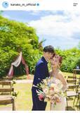 「「我慢できず」村上佳菜子、イケメン夫と全力ハグ「可愛いふたり」「素敵なご夫婦」」の画像1
