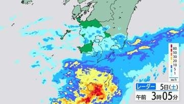 種子島・屋久島地方に線状降水帯発生　鹿児島