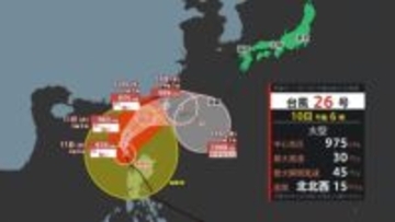 【台風情報】”急カーブ”台風２６号  沖縄奄美 大雨･大しけ･強風に注意警戒【雨・風シミュレーション９日（日）～１８日（火）／ 全国各都市の週間予報】台風情報２０２５