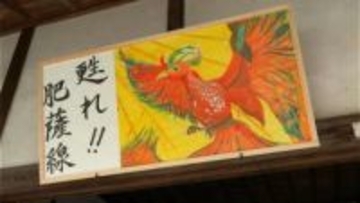 JR肥薩線復興を願い大隅横川駅に「不死鳥の絵」門松も　8月豪雨以降運休続く