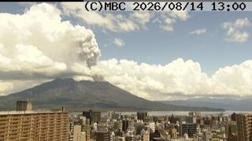 桜島で噴火、噴煙高さ1400m　鹿児島市吉野、姶良市加治木方向に降灰予報【きょう・あすの降灰予報】