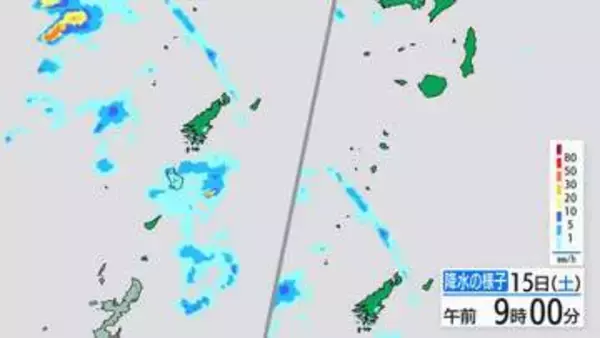 徳之島で早朝に1時間58ミリの非常に激しい雨　奄美地方で大気の状態不安定、土砂災害に注意