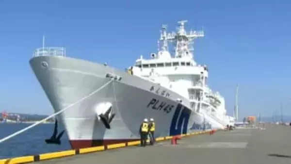 鹿児島海保の新大型巡視船「かんばい」鹿児島港に初入港　尖閣諸島周辺の警備強化や海難・災害に対応