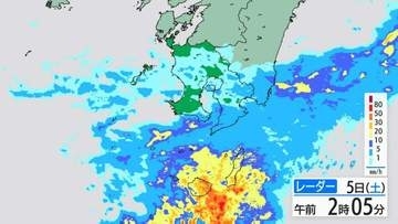 種子島・屋久島地方に線状降水帯直前予測が発表