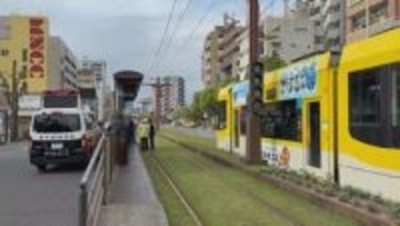 荒田八幡電停で市電と衝突、74歳男性が負傷　朝8時、乗客は約30人「軌道敷に降りないで」交通局が注意喚起