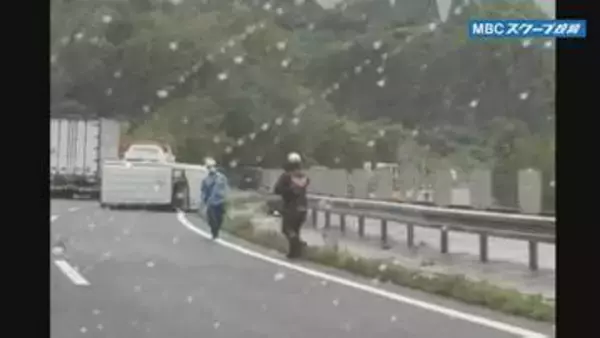 南九州道の市来IC－串木野IC間で乗用車横転　鹿児島