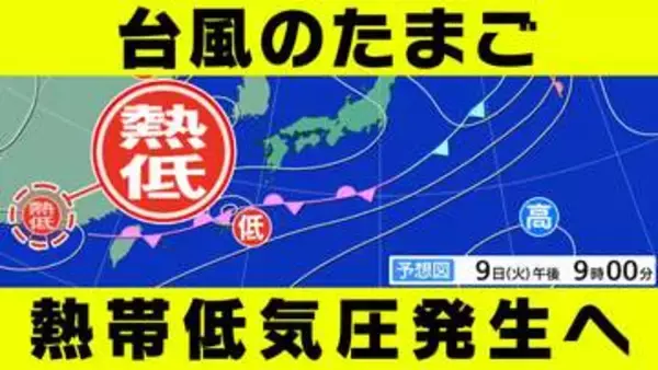 【台風のたまご】熱帯低気圧発生へ  沖縄・奄美は大雨に警戒  気象庁予想天気図【雨・風シミュレーション14日（日）まで】台風情報に今後注意