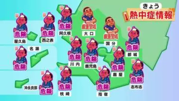 奄美地方除く県内に熱中症警戒アラート　こまめな水分補給を