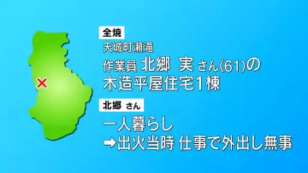 「住宅が燃えている」木造平屋の住宅1棟全焼　鹿児島・徳之島