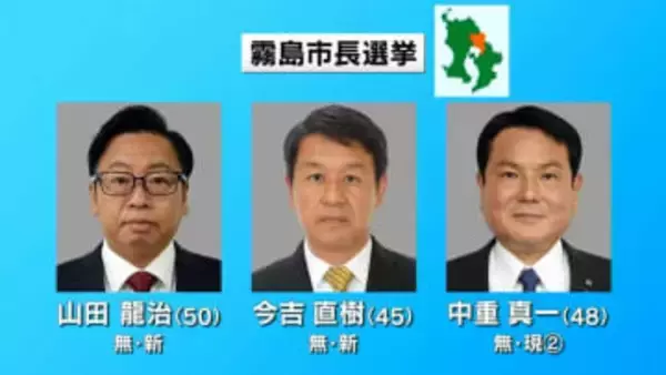 霧島市長選　きょう16日投開票　現職と新人2人が争う　鹿児島