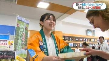 生産量日本一の「パッションフルーツ」と「お茶」をクルーズ船観光客にPR　アメリカ人も絶賛