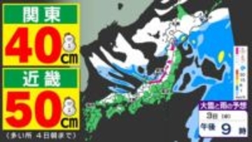 【大雪情報】関東４０ｃｍ 近畿５０ｃｍ 積雪や路面の凍結に注意「雪はいつまで どこで？」【雪と雨・寒気のシミュレーション３日（水）～６日（土）】 全国各都市の週間予報