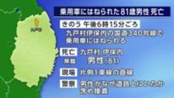 81歳男性死亡　片側1車線の国道で事故　岩手県九戸村