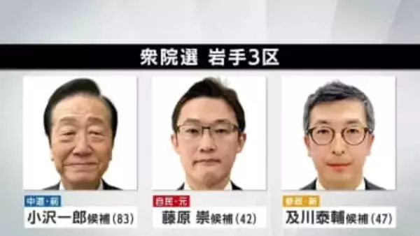 【岩手3区】3候補の第一声　前職・元職・新人の三つどもえ　衆院選2026