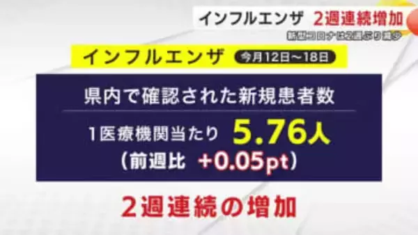 インフルエンザ2週連続増加　新型コロナは2週ぶり減少　岩手県