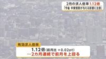 2月の求人倍率1.12倍「今後中東情勢が与える影響に注意」　岩手県
