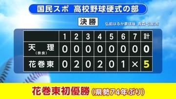 花巻東が天理を下し初優勝　完封リレーでチーム初の全国タイトル＆県勢74年ぶり頂点　国スポ高校野球