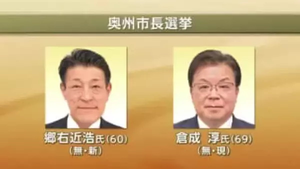 奥州市長選挙告示　現職と新人の一騎打ちが濃厚　岩手県