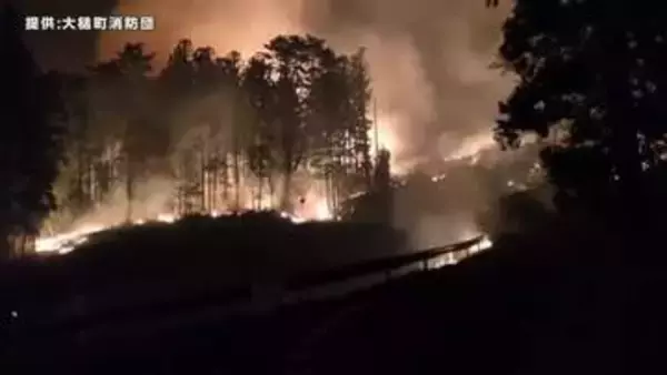 岩手・大槌町山林火災　焼損範囲が1176haに拡大　火は住宅のすぐそばまで迫る（4月24日午前6時時点）