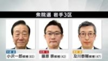 【岩手3区】ＡＩで分析、各候補「第一声」　中道・小沢一郎氏、自民・藤原崇氏、参政・及川泰輔氏　衆院選2026