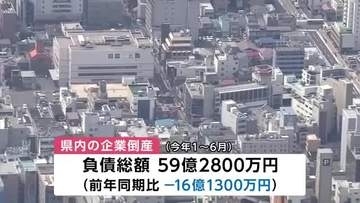県内上半期の企業倒産27件　負債総額59億円余り　岩手県