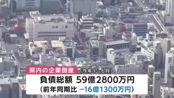 県内上半期の企業倒産27件　負債総額59億円余り　岩手県