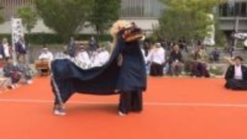 勇壮な舞で伝統継承　獅子舞をMieMuで披露