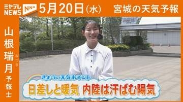 “日差しと暖気 内陸は汗ばむ陽気” 20日(水)宮城の天気