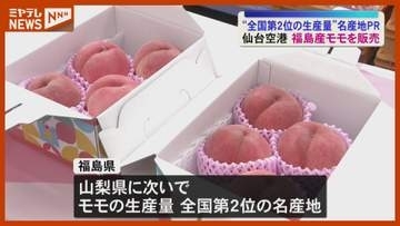 仙台空港で福島県産モモの販売会〈宮城〉